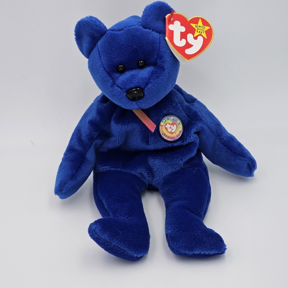 Vintage Ty Beanie Babies Official Club‎ "Clubby" Bear With Tag 1998 MWMT